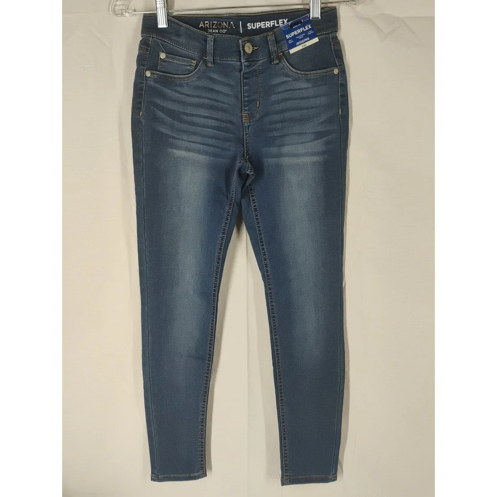 NWT Arizona Jean Co Girls 12 Reg Jegging Harper Medium Wash Superflex Skinny #2